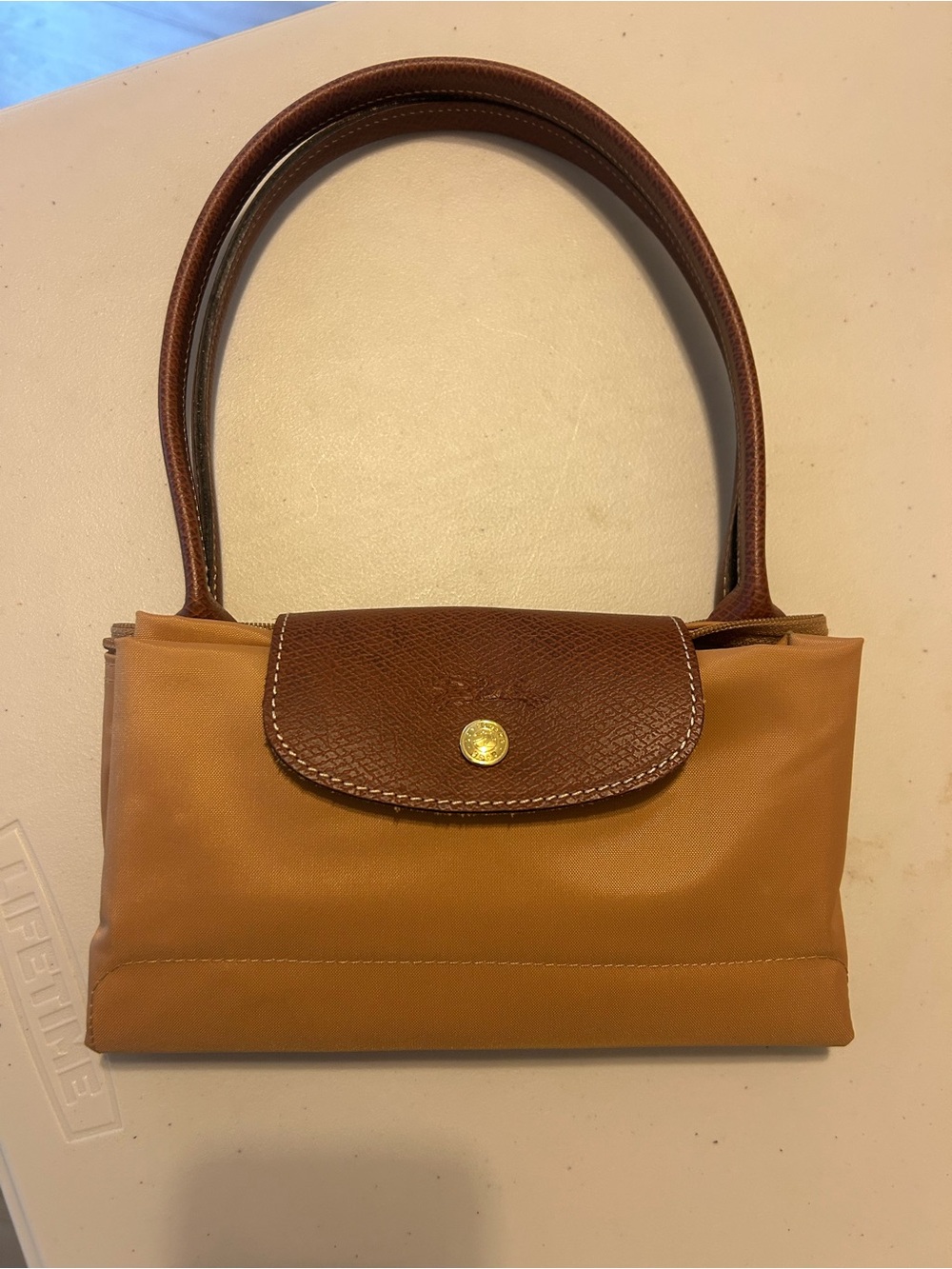 Longchamp Le Pliage Original M Tote in Fawn with Brown Trim - Picture 3 of 6